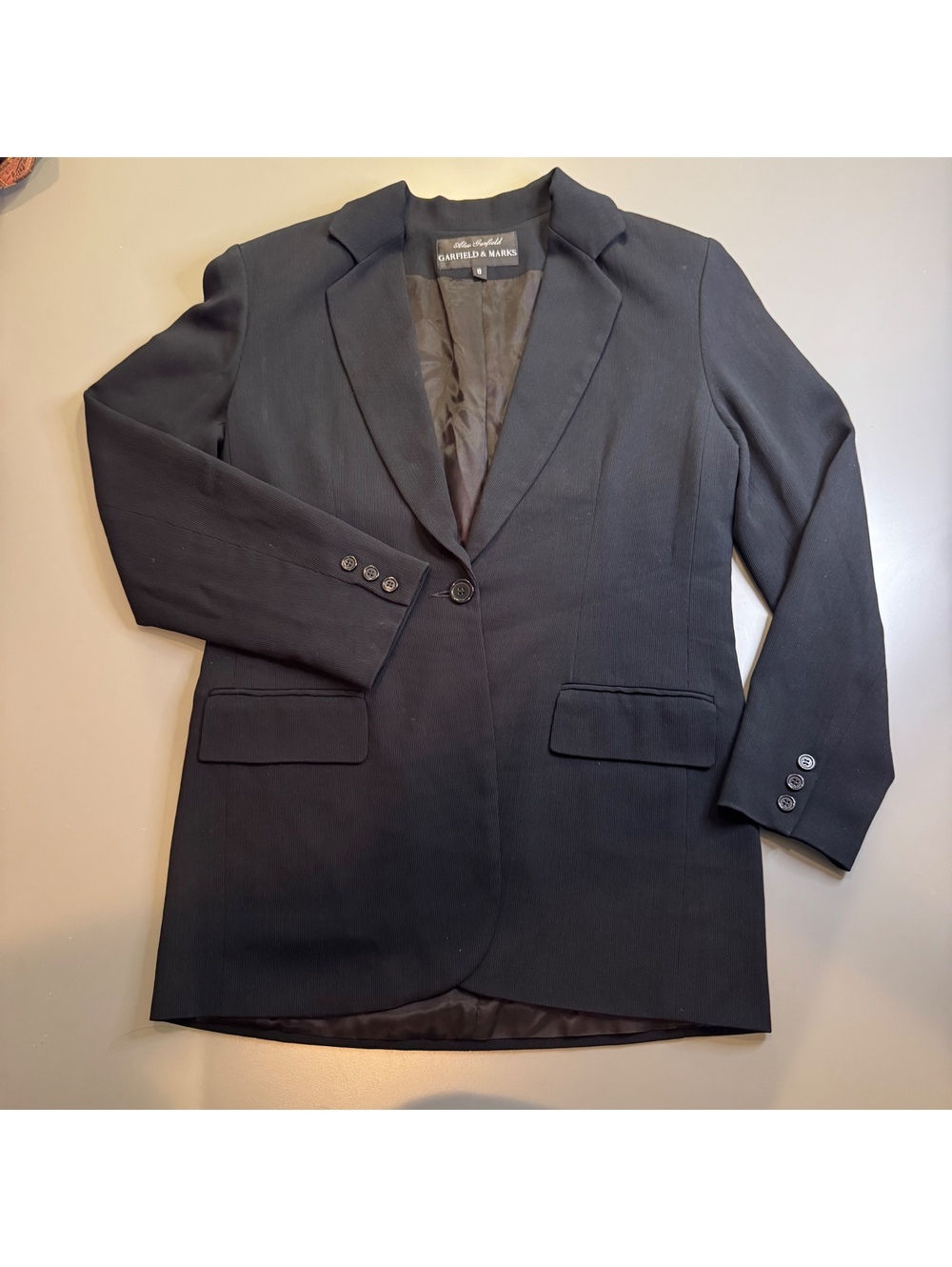 Alex Garfield & Marks Women's Size 8 Dark Tailored Blazer, 1